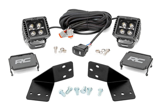 Rough Country 96111 LED Light Kit | Rear Mount | 2" Black Pair | White DRL | CFMOTO UFORCE 1000
