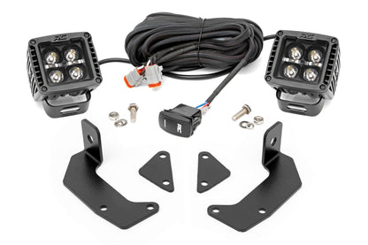 Rough Country 96105 LED Light Kit | Cage Mount | 2" Black Pair | Amber DRL | CFMOTO UFORCE 1000