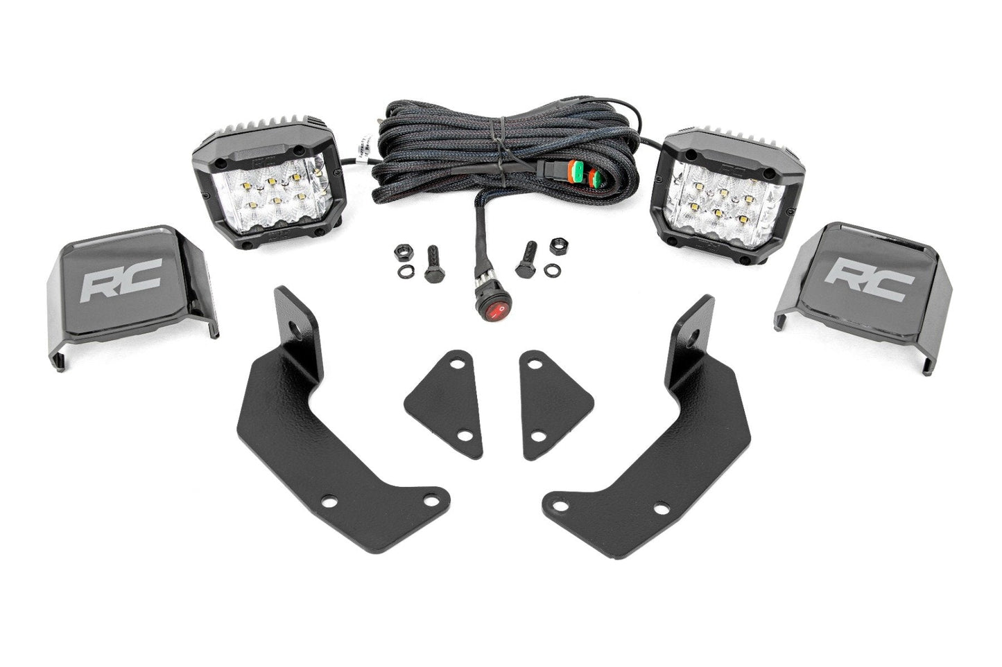 Rough Country 96106 LED Light Kit | Cage Mount | 2" Chrome Pair | Wide Angle | CFMOTO UFORCE 1000