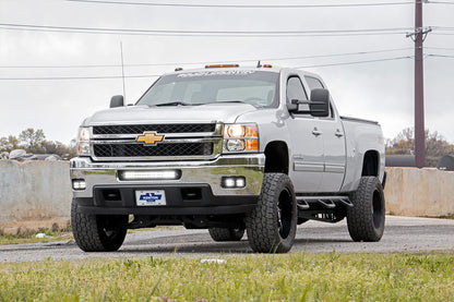 Rough Country 70628DRL LED Light Kit | Fog Mount | 2" Black Pair | White DRL | Chevy Silverado 2500 HD/3500 HD (11-14)