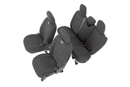Rough Country 91012 Seat Covers | Front and Rear w/ Armrest | Jeep Wrangler Unlimited 4WD (18-25)