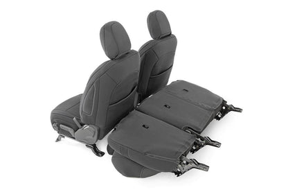 Rough Country 91012 Seat Covers | Front and Rear w/ Armrest | Jeep Wrangler Unlimited 4WD (18-25)