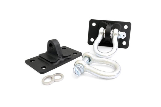 Rough Country 1046 D Ring Shackles and Mounts | Stubby Winch Bumpers | Jeep Wrangler JK/Wrangler Unlimited (07-18)
