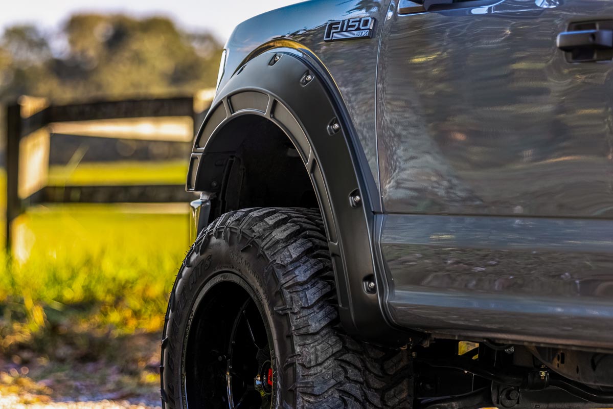 Rough Country A-F11811-J7 Fender Flares | Defender | J7 Magnetic Gray | Ford F-150 2WD/4WD (2015-2020)