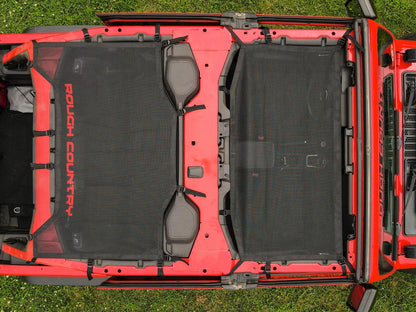 Rough Country 85120 Mesh Bikini Top Plus | Black | Jeep Wrangler JL (21-23)/Wrangler Unlimited (18-23)