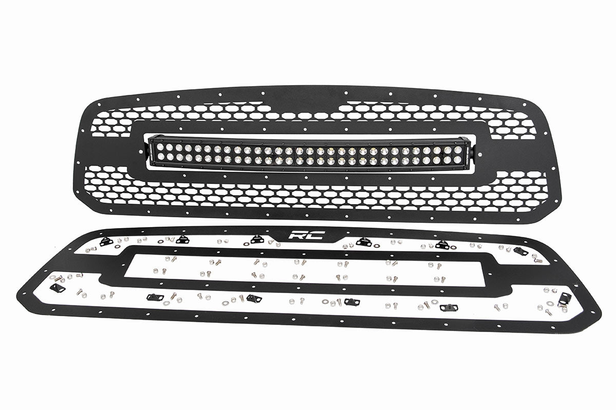 Rough Country 70199 Mesh Grille | 30" Dual Row LED | Black | Ram 1500 2WD/4WD (2013-2018 & Classic)
