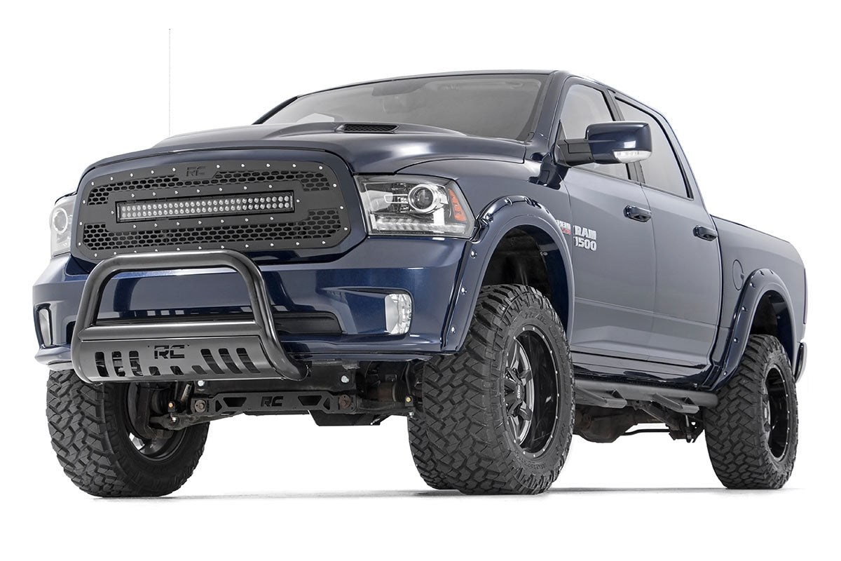 Rough Country 70199BDA Mesh Grille | 30" Dual Row LED | Black | Amber DRL | Ram 1500 2WD/4WD (13-18 & Classic)