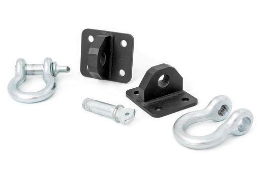 Rough Country 1058 D Ring Shackles and Mounts | TJ Stubby | XJ Winch | Jeep Cherokee XJ (84-01)/Wrangler TJ (97-06)