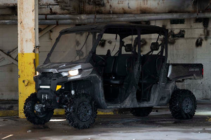 Rough Country 97004 LED Light | Bumper Mount | 12" Black Single Row | White DRL | Can-Am Defender HD 8/HD 9/HD 10