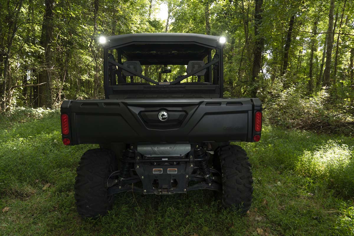 Rough Country 71011 LED Light | Cab Mount | 2" Black Pair | Flood | Can-Am Defender HD 5/HD 8/HD 9/HD 10