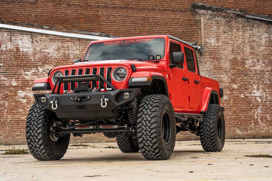 Rough Country 70823 LED Light Kit | Quad | Cowl Mount | 2" Black | Amber DRL | Jeep Gladiator JT/Wrangler JL (18-25)