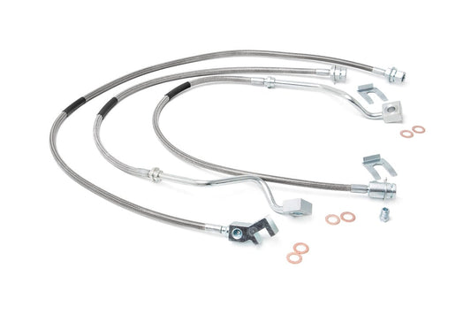 Rough Country 89717 Brake Lines | Stainless | FR & RR | 4-6 Inch Lift | Ford F-250/F-350 Super Duty (99-04)