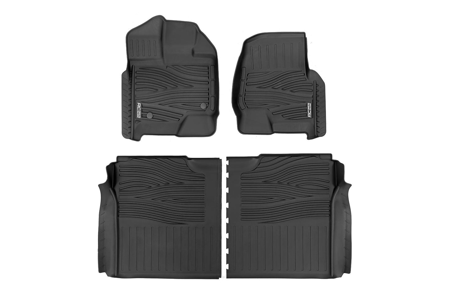 Rough Country FF-51512 Flex-Fit Floor Mats | FR & RR | Ford F-150 (15-25)/F-150 Lightning (22-25)/Raptor (17-25)