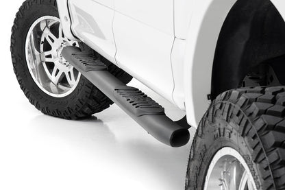 Rough Country 21005 Oval Nerf Step | Crew Cab | Black | Ford F-150/Lightning/F-250/F-350/Raptor (15-26)