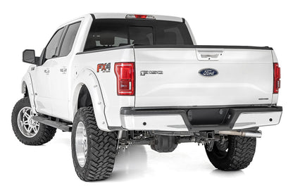 Rough Country 21005 Oval Nerf Step | Crew Cab | Black | Ford F-150/Lightning/F-250/F-350/Raptor (15-26)