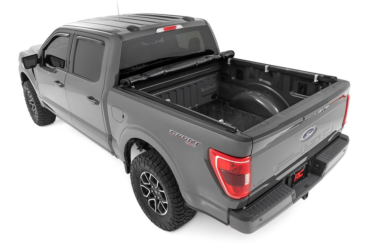 Rough Country 42220550 Soft Roll Up Bed Cover | 5'7" Bed | Ford F-150/F-150 Lightning/Raptor  (15-25)