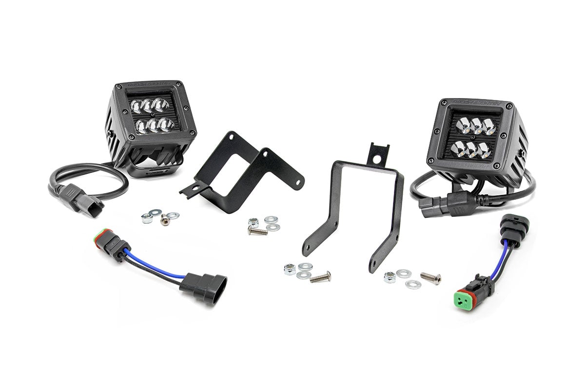 Rough Country 70622 LED Light Kit | Fog Mount | 2" Black Pair | Ford F-250/F-350 Super Duty (11-16)