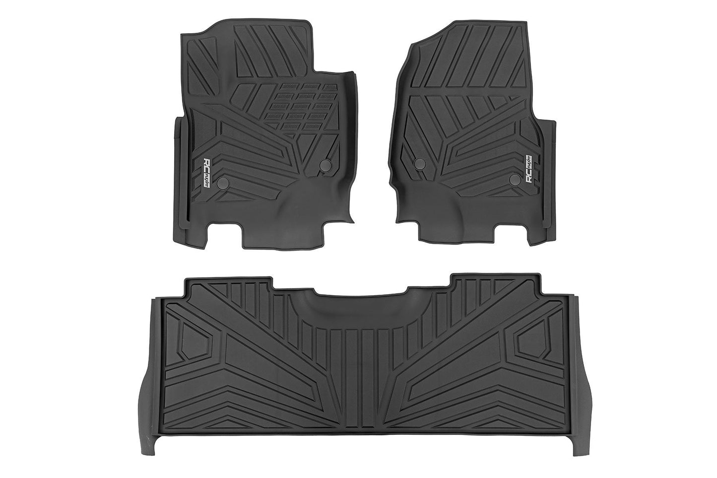 Rough Country FF-51712 Flex-Fit Floor Mats | Front and Rear | Ford F-250/F-350 Super Duty (17-26)