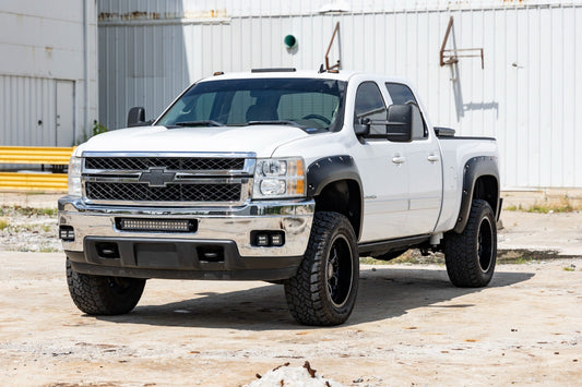 Rough Country F-C10714B-46 Pocket Fender Flares | 6'7" & 8' Bed | 46 Stealth Gray | Chevy Silverado 1500/2500HD/3500HD (07-14)