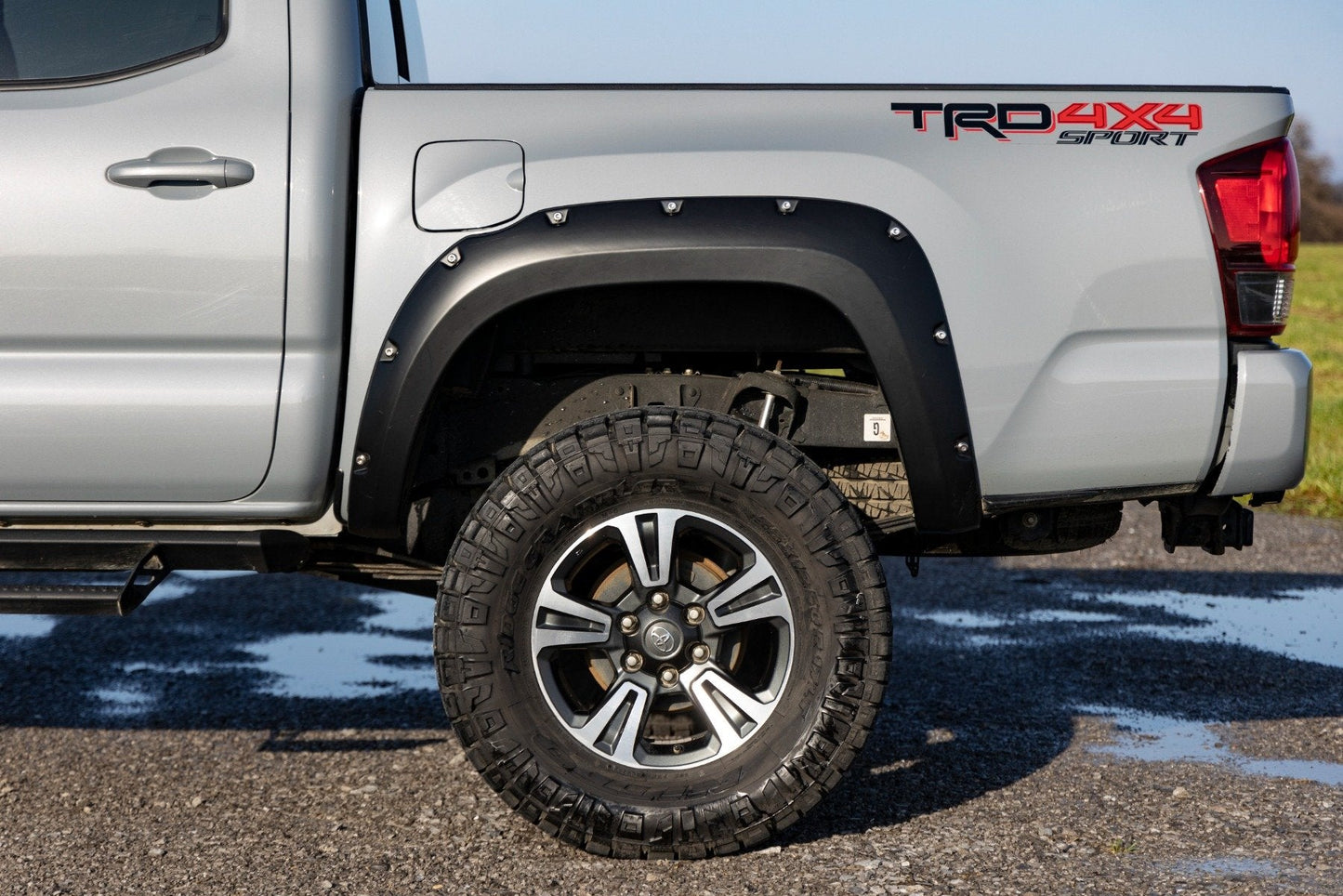 Rough Country F-T11621A-1D6 Pocket Fender Flares | 1D6 Silver Sky Metallic | Toyota Tacoma 2WD/4WD (16-23)