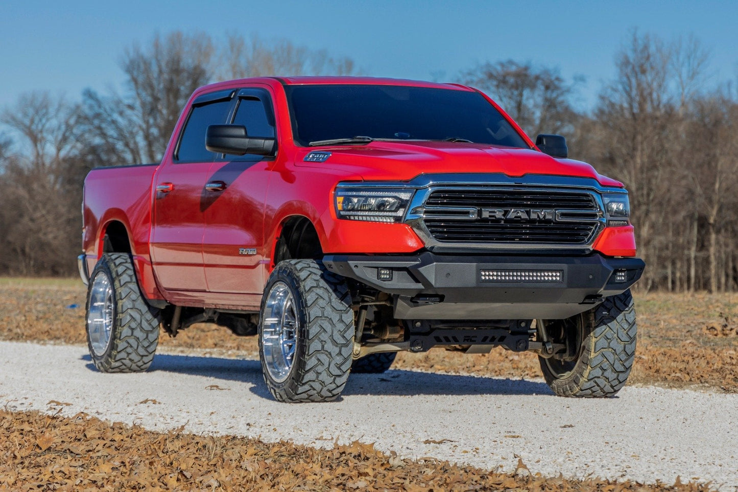 Rough Country 10808ATH Front Bumper w/Skid Plate & Tow Hooks | Ram 1500 2WD/4WD (2019-2024)