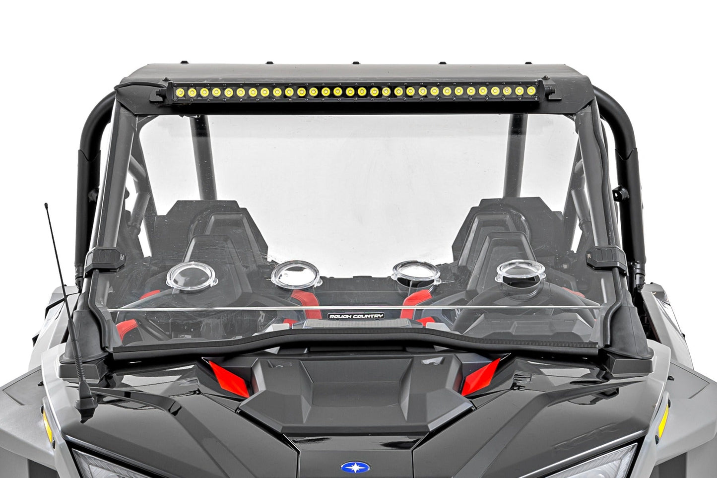 Rough Country 93161 30" Single Row Light Mount | Front | Black Series | White DRL | Polaris RZR Turbo R