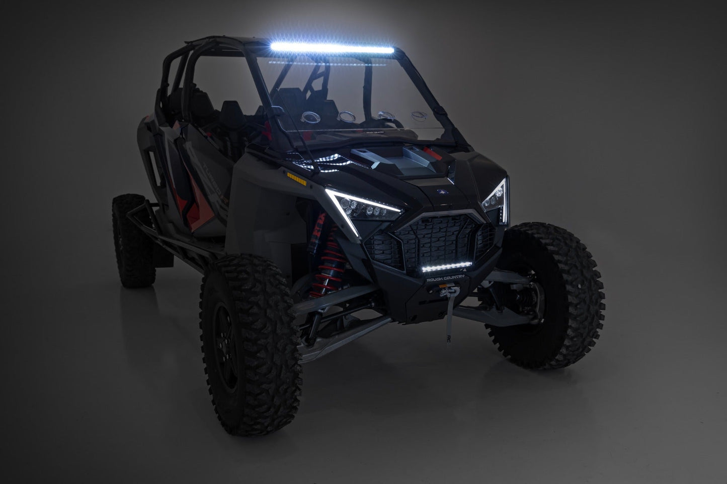 Rough Country 93161 30" Single Row Light Mount | Front | Black Series | White DRL | Polaris RZR Turbo R
