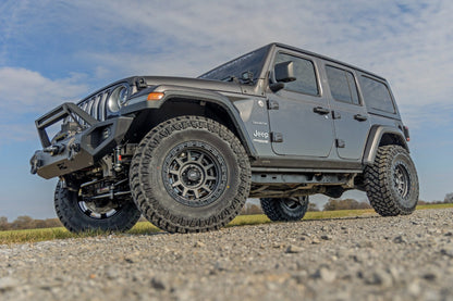 Rough Country 85170918A Rough Country 85 Series Wheel | Simulated Beadlock | Gunmetal Gray/Black | 17x9 | 5x5 | -12mm