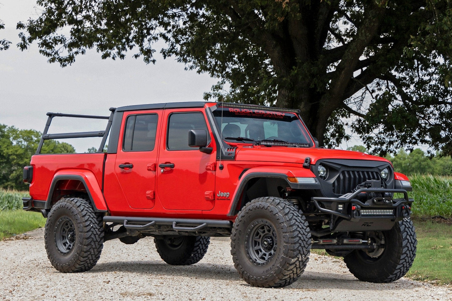 Rough Country RCJ1980TB Nerf Steps | Cab Length | Crew Cab | Jeep Gladiator JT 4WD (2020-2025)