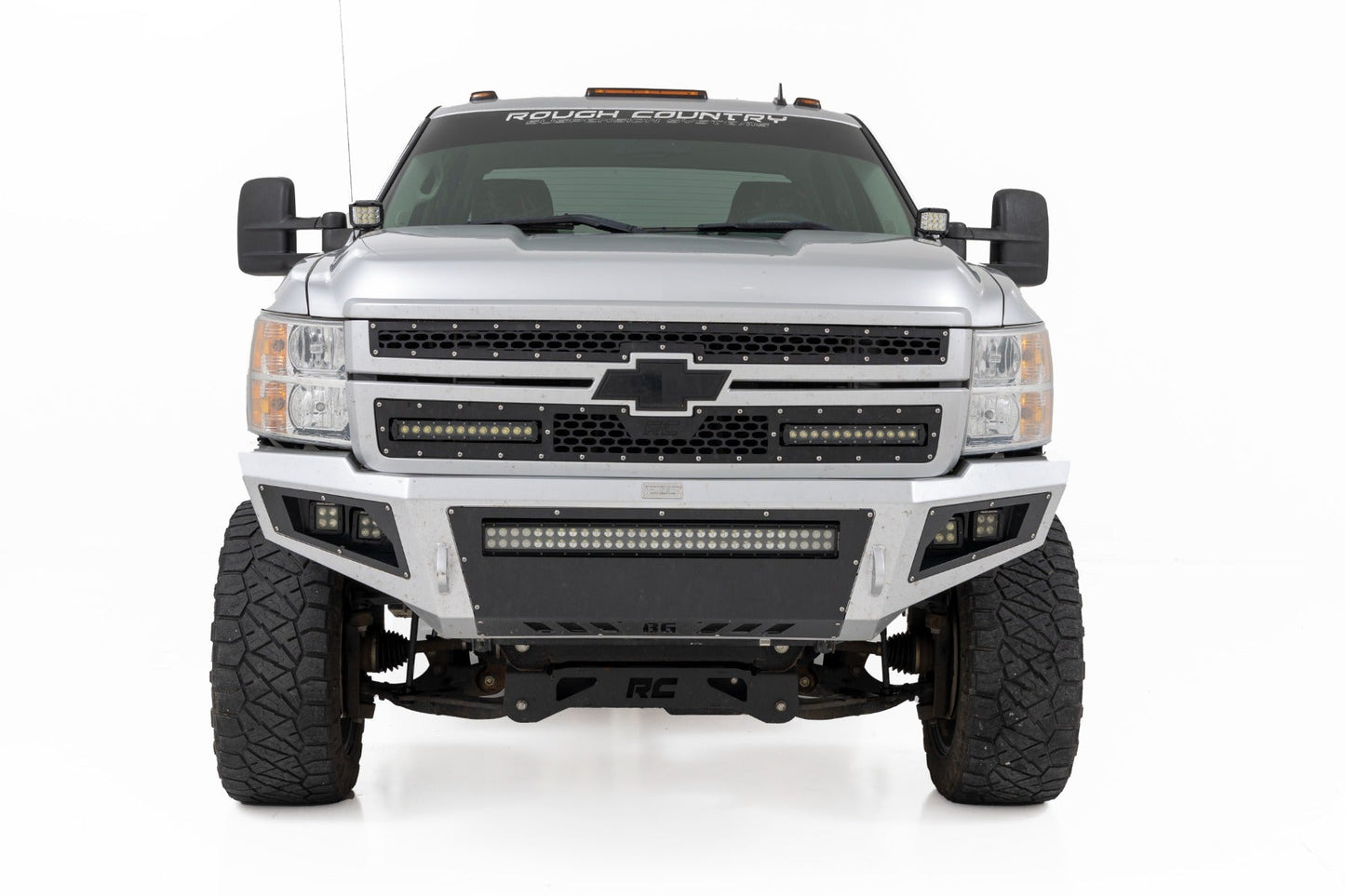 Rough Country 71062 LED Light Kit | Ditch Mount |  3" OSRAM | Wide | Chevy 1500 & Chevy/GMC 2500HD/3500HD (07-14)