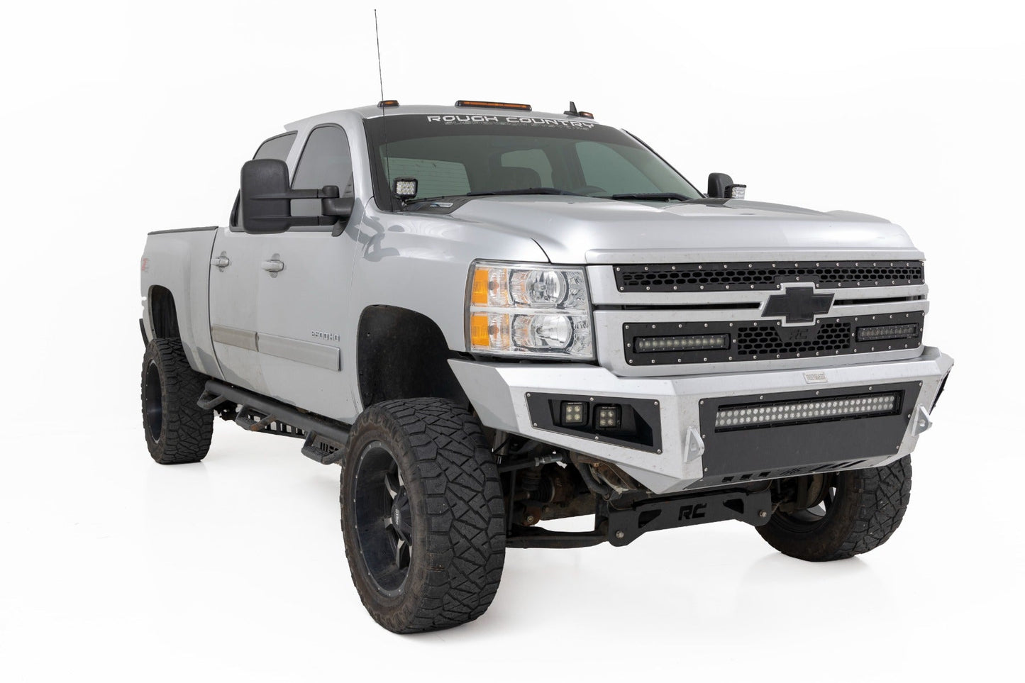Rough Country 71061 LED Light | Ditch Mount | 2" Black Pair | Amber DRL | Chevy 1500 (2007-2013)