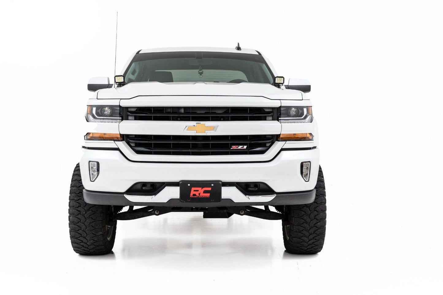 Rough Country 71052 LED Ditch Light Kit | 2in Black Pair | Spot | Chevy/GMC 1500 (14-18 & Classic)