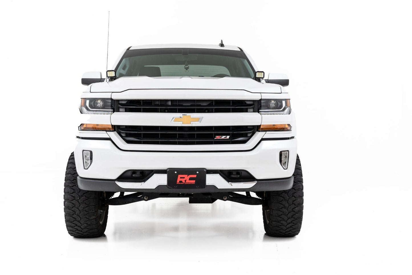 Rough Country 71055 LED Ditch Light Kit | 2in Black Pair | Amber DRL | Chevy/GMC 1500 (14-18 & Classic)