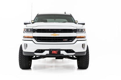 Rough Country 71055 LED Ditch Light Kit | 2in Black Pair | Amber DRL | Chevy/GMC 1500 (14-18 & Classic)