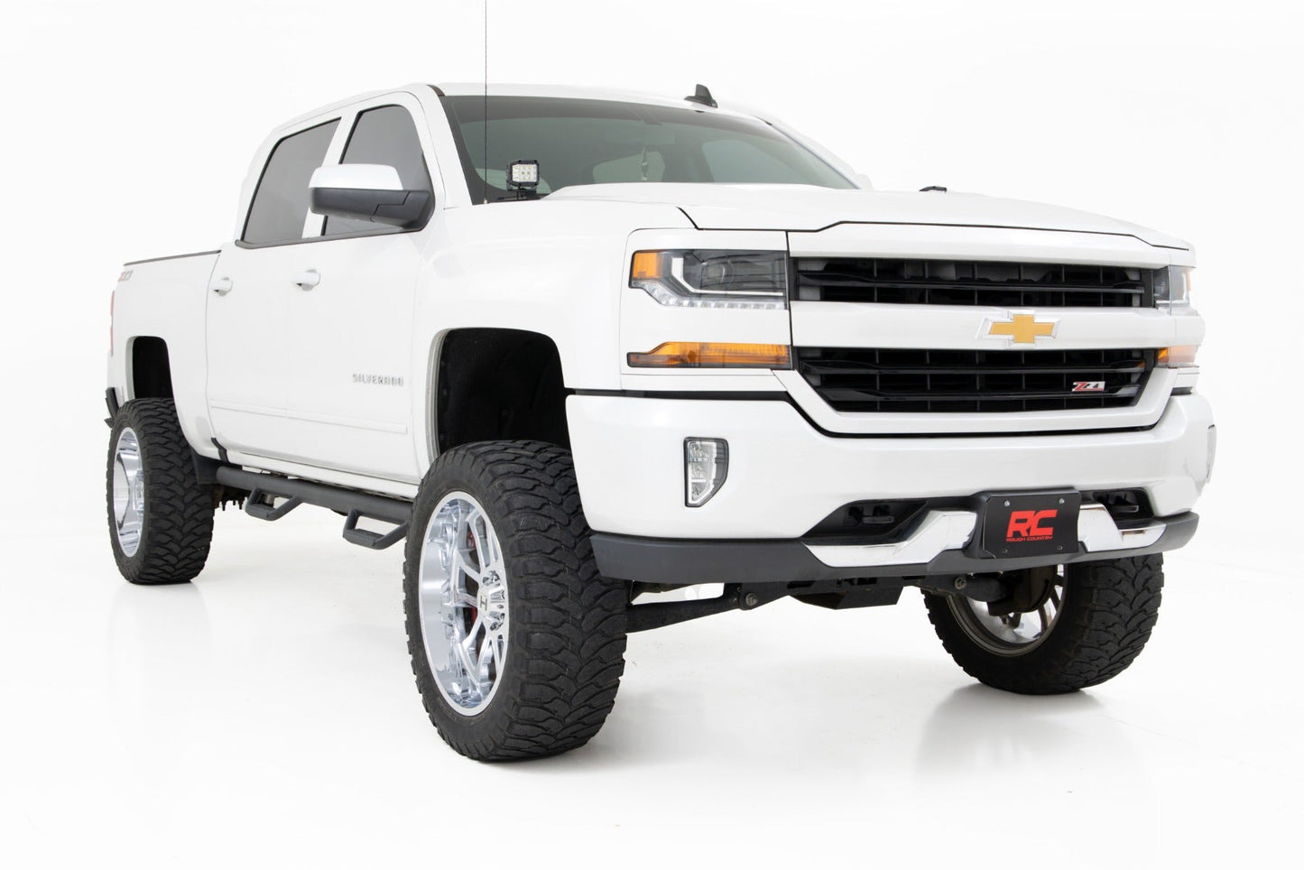 Rough Country 71054 LED Ditch Light Kit | 2in Black Pair | White DRL | Chevy/GMC 1500 (14-18 & Classic)