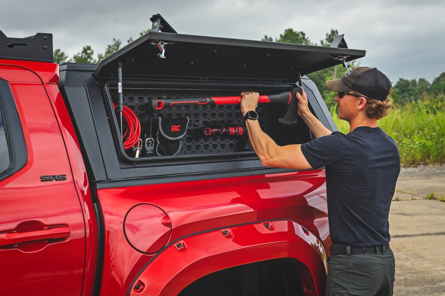 Rough Country 734074 Bed Cap Molle Panel Side Storage Bin | Drivers Side | Toyota Tacoma (16-26)