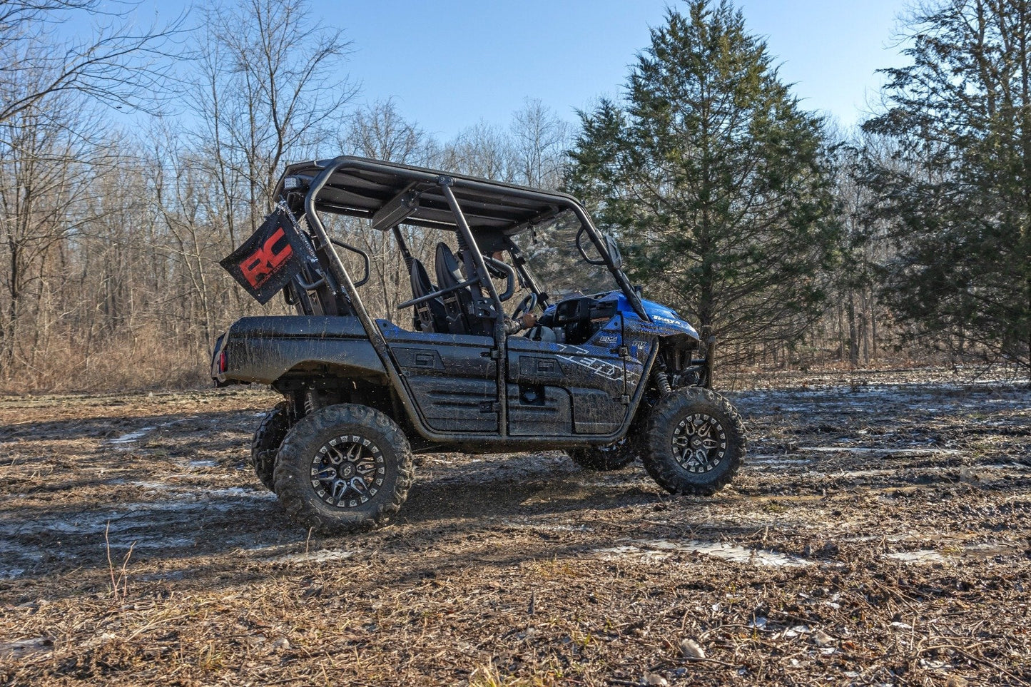 Rough Country 94011 Whip Mount | Cage | 4' Multl-Color LED Whip Pair | Kawasaki Teryx4 800