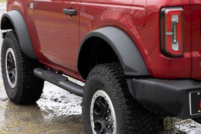 Rough Country 21012 Oval Nerf Steps | 2-Door | Black | Ford Bronco (2 Door) 4WD (2021-2025)
