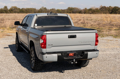 Rough Country 49414551 Hard Tri-Fold Flip Up Bed Cover | 5'7" Bed | Toyota Tundra 2WD/4WD (07-21)