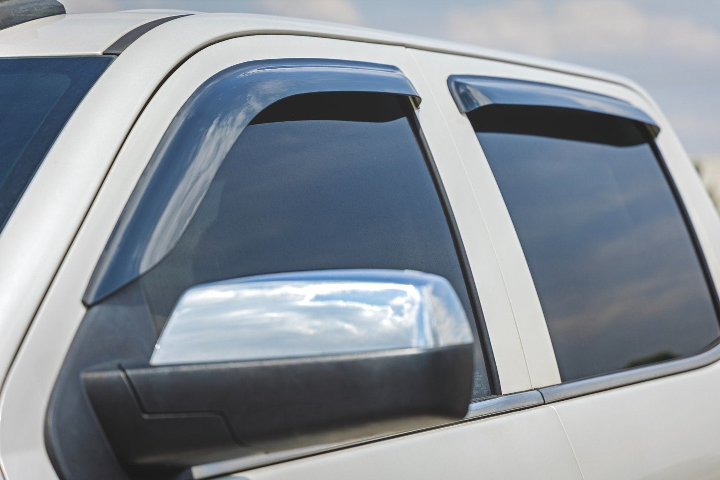Rough Country 911418 Side Window Deflectors | Tape On Rain Guard | Chevy/GMC 1500/2500HD/3500HD 2WD/4WD