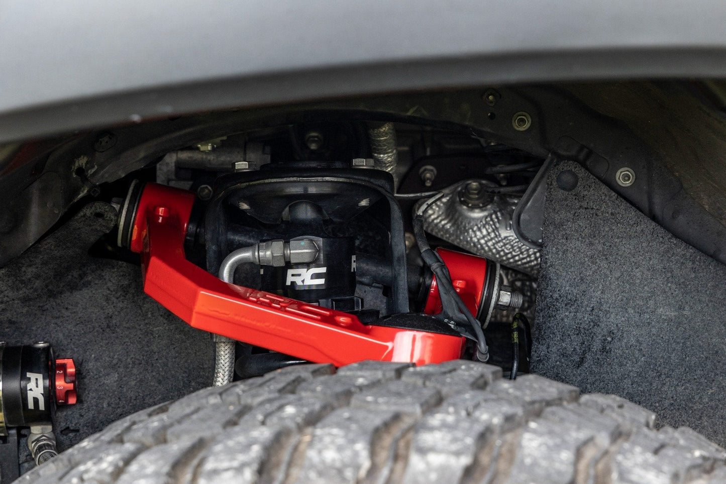 Rough Country 74201ARED Red Forged Upper Control Arms | 3.5" Of Lift | Toyota 4Runner (10-24)/Tacoma (05-23)