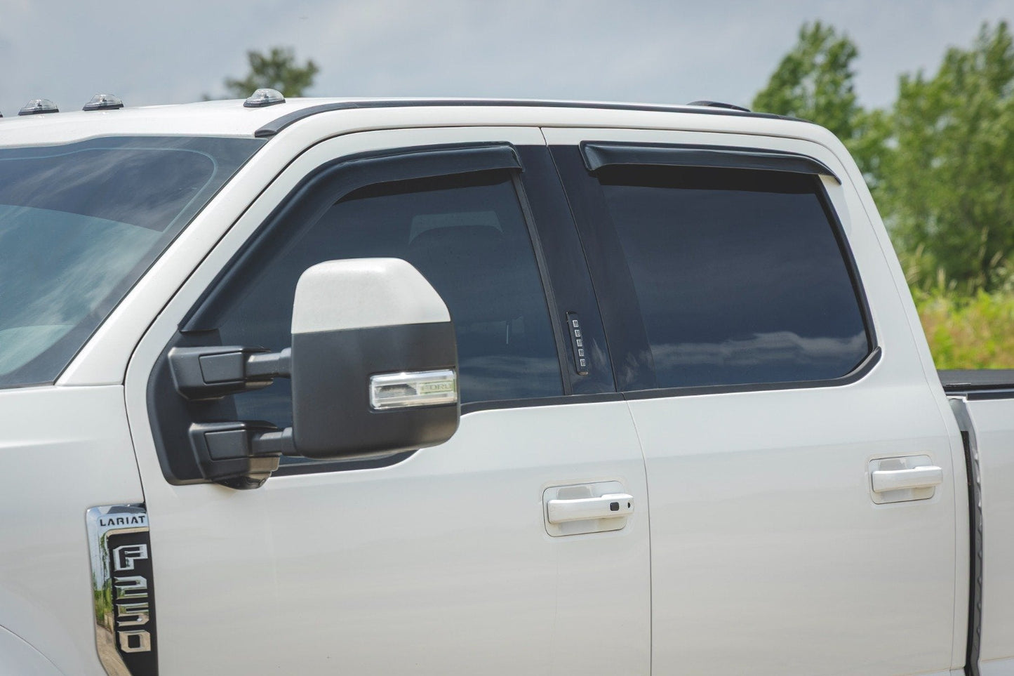 Rough Country 931524 Side Window Deflectors | Tape On Rain Guard | Ford F-150 (17-25)/F-250 (15-26)