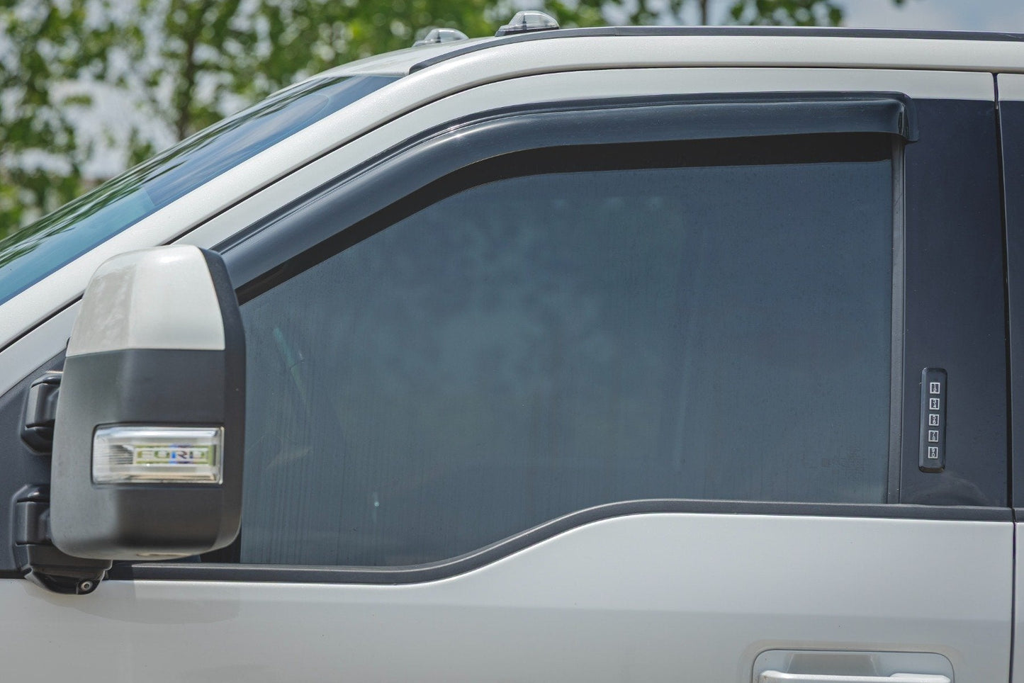 Rough Country 931524 Side Window Deflectors | Tape On Rain Guard | Ford F-150 (17-25)/F-250 (15-26)