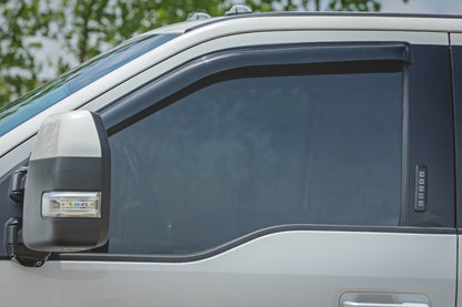 Rough Country 931524 Side Window Deflectors | Tape On Rain Guard | Ford F-150 (17-25)/F-250 (15-26)