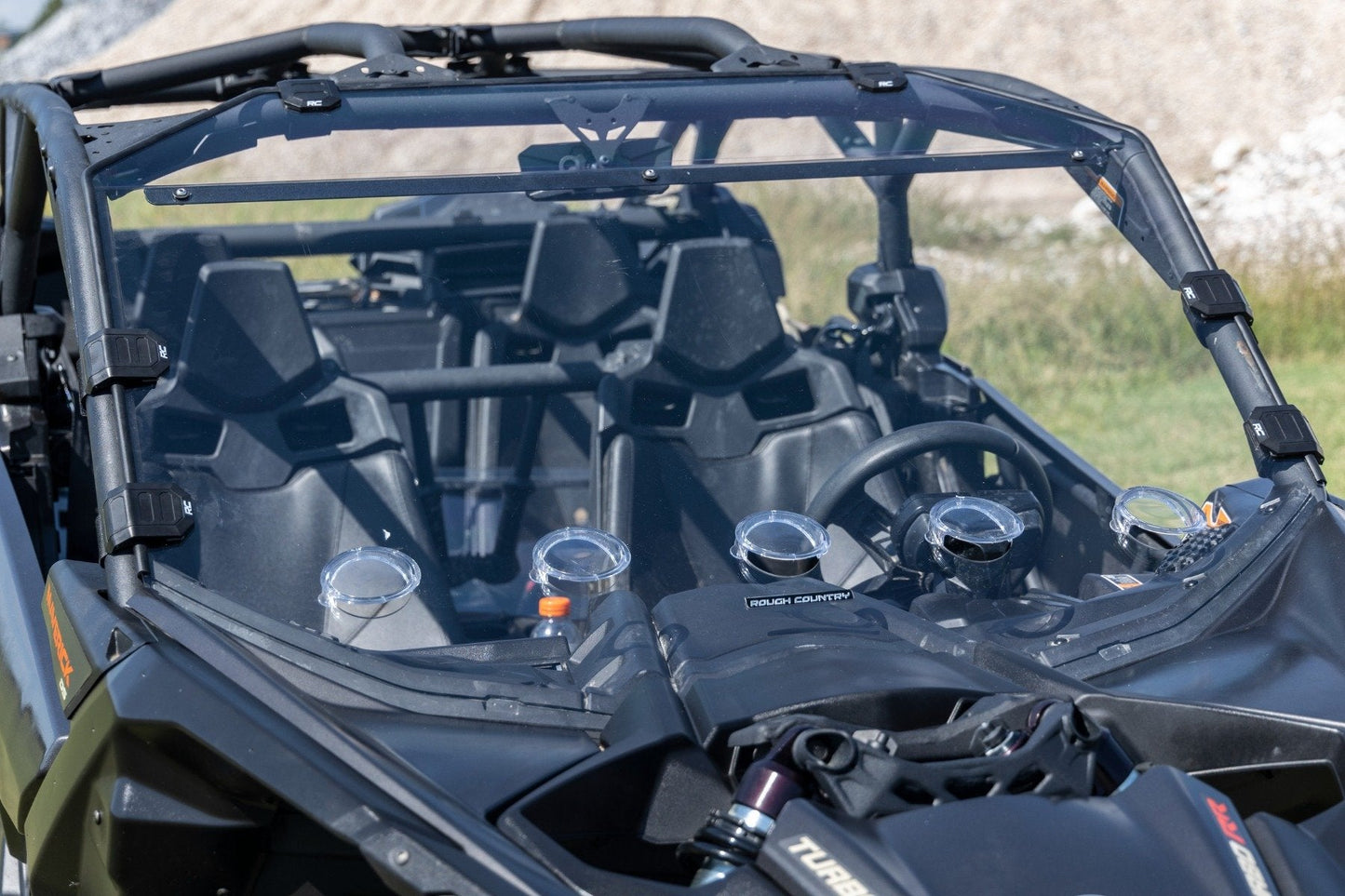 Rough Country 98272030 Vented Full Windshield | Scratch Resistant | Can-Am Maverick X3