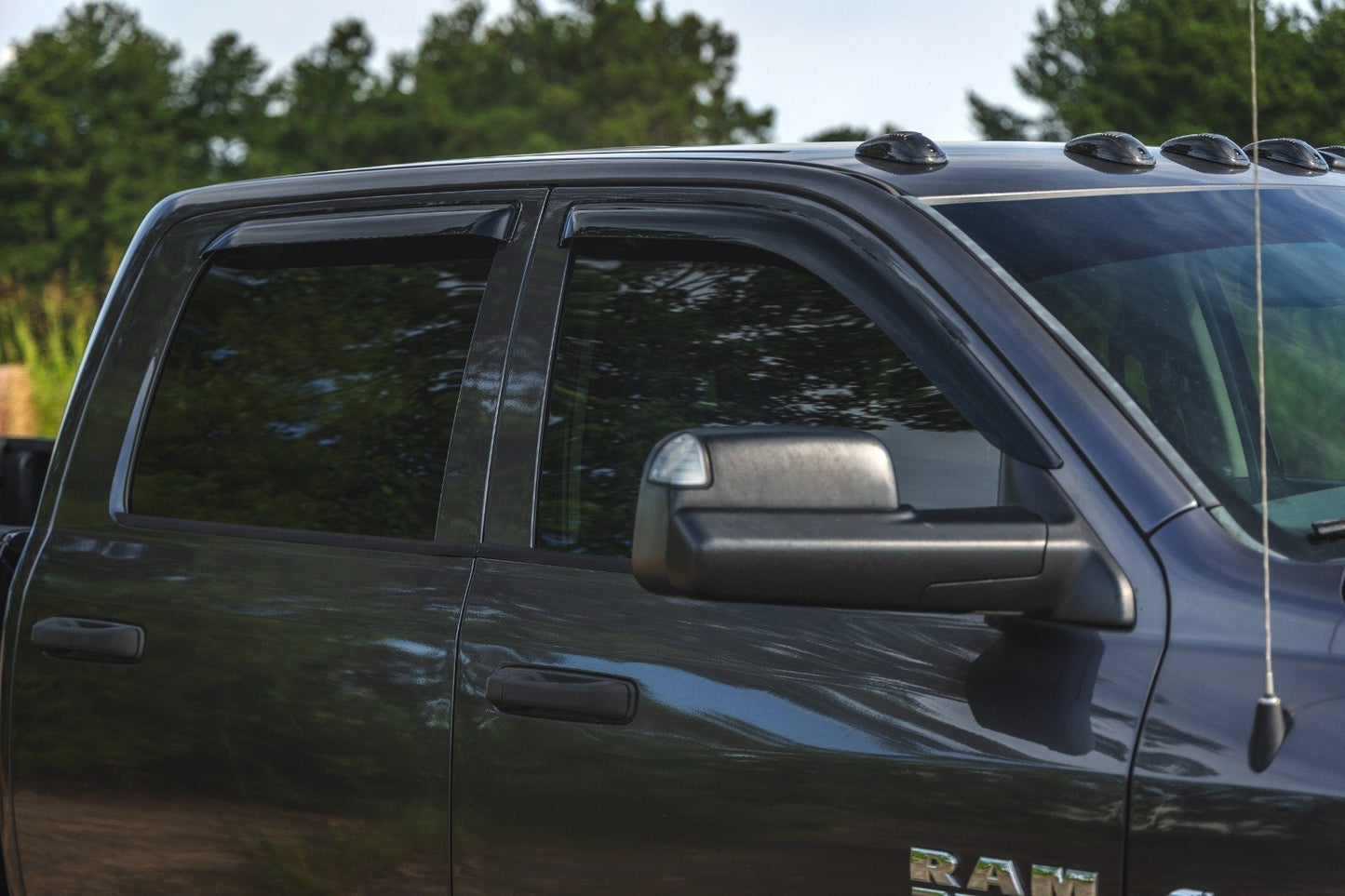 Rough Country 942924 Side Window Deflectors | Tape On Rain Guard | Ram 1500 (09-18)/2500 (10-26)