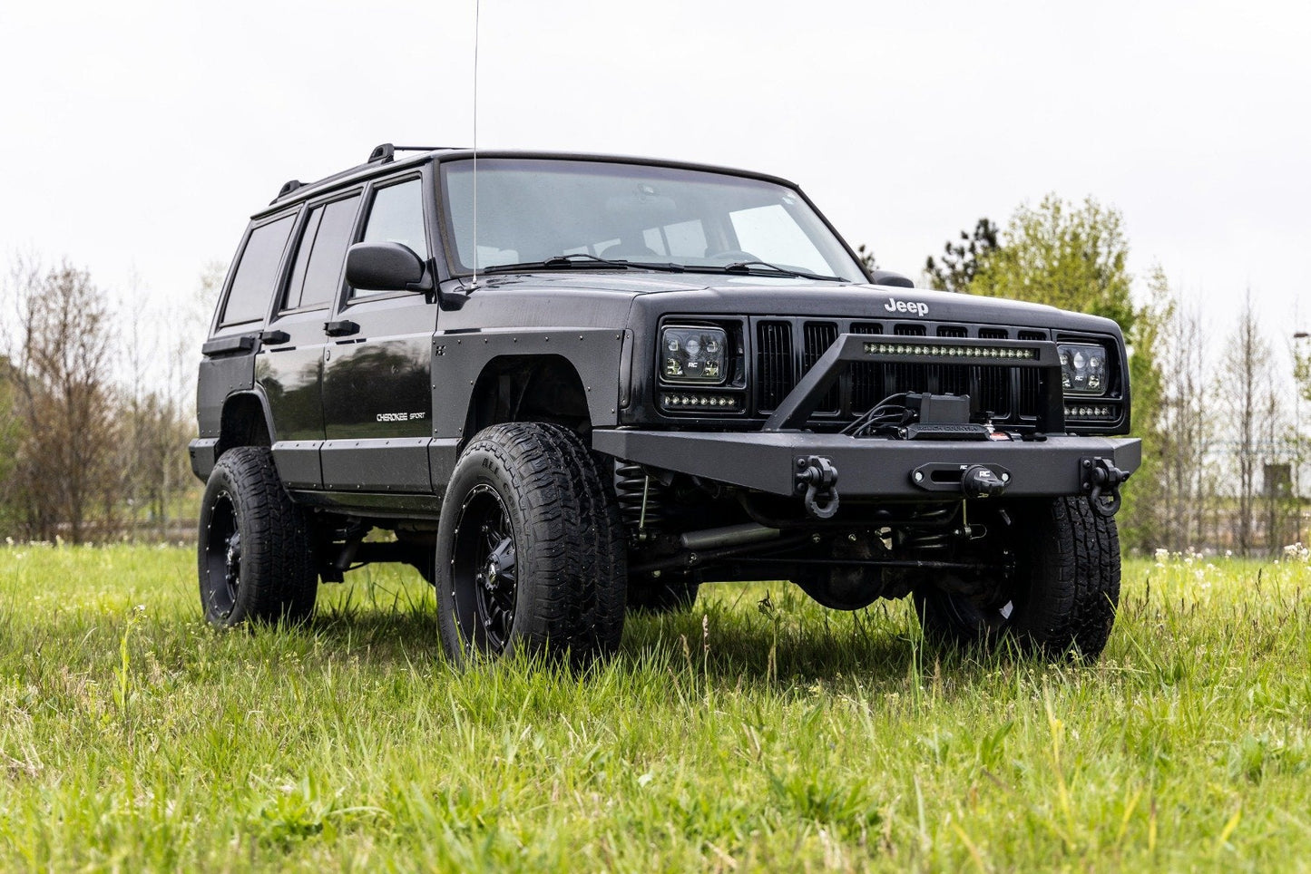 Rough Country 70728BL 8 Inch Black Series LED Light Bar | Single Row | Pair