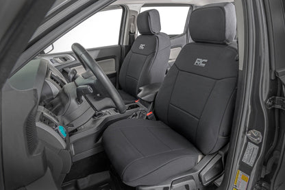 Rough Country 91056A Seat Covers | FR Bucket and RR Bench | Ford Ranger 2WD/4WD (2019-2026)