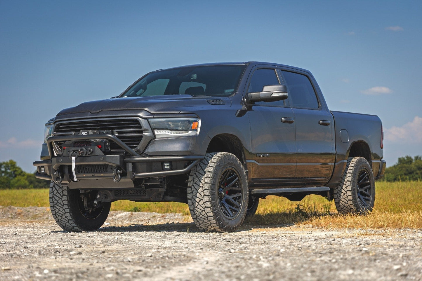 Rough Country 51214W Front Bumper | Tubular | Winch Mount | Ram 1500 2WD/4WD (2019-2024)