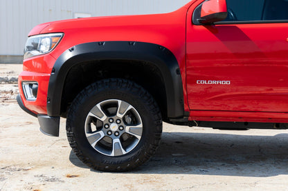 Rough Country F-C11511A-GBA Pocket Fender Flares | GBA Gloss Black | Chevy Colorado 2WD/4WD (2015-2022)